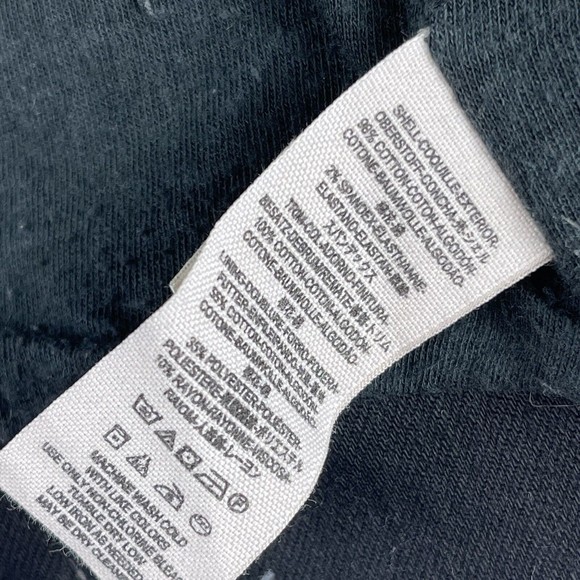 FREE PEOPLE Black Scarf Drape Moto Jacket Coated Faux Leather Twill Denim‎ Sz 10 - Picture 5 of 16